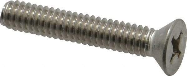 Value Collection - 1/4-20 UNC, 1-1/2" OAL Phillips Drive Machine Screw - Flat Head, Grade 18-8 Stainless Steel, Uncoated, Without Washer - Americas Industrial Supply