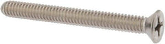Value Collection - 1/4-20 UNC, 2-1/2" OAL Phillips Drive Machine Screw - Flat Head, Grade 18-8 Stainless Steel, Uncoated, Without Washer - Americas Industrial Supply