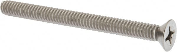 Value Collection - 1/4-20 UNC, 3" OAL Phillips Drive Machine Screw - Flat Head, Grade 18-8 Stainless Steel, Uncoated, Without Washer - Americas Industrial Supply