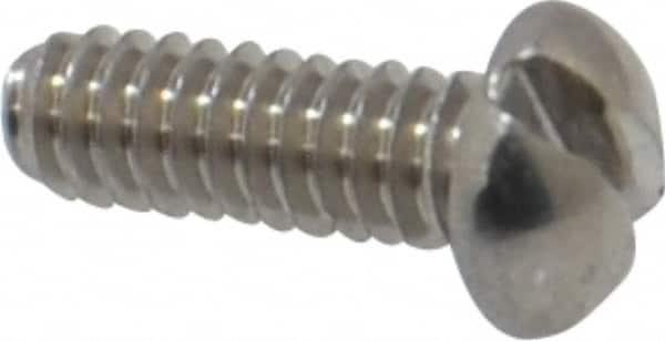 Value Collection - #2-56 UNC, 1/4" Length Under Head Slotted Drive Machine Screw - Round Head, Grade 18-8 Stainless Steel, Uncoated, Without Washer - Americas Industrial Supply