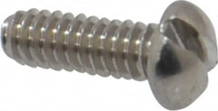 Value Collection - #2-56 UNC, 1/4" Length Under Head Slotted Drive Machine Screw - Round Head, Grade 18-8 Stainless Steel, Uncoated, Without Washer - Americas Industrial Supply