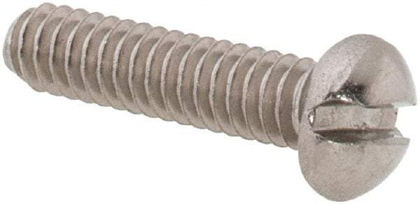 Value Collection - #2-56 UNC, 3/8" Length Under Head Slotted Drive Machine Screw - Round Head, Grade 18-8 Stainless Steel, Uncoated, Without Washer - Americas Industrial Supply