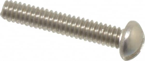 Value Collection - #2-56 UNC, 1/2" Length Under Head Slotted Drive Machine Screw - Round Head, Grade 18-8 Stainless Steel, Uncoated, Without Washer - Americas Industrial Supply