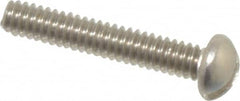 Value Collection - #2-56 UNC, 1/2" Length Under Head Slotted Drive Machine Screw - Round Head, Grade 18-8 Stainless Steel, Uncoated, Without Washer - Americas Industrial Supply