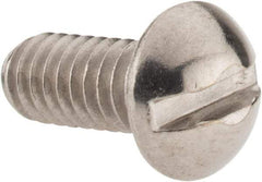 Value Collection - #12-24 UNC, 1/2" Length Under Head Slotted Drive Machine Screw - Round Head, Grade 18-8 Stainless Steel, Uncoated, Without Washer - Americas Industrial Supply