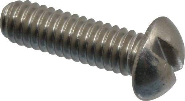 Value Collection - #12-24 UNC, 3/4" Length Under Head Slotted Drive Machine Screw - Round Head, Grade 18-8 Stainless Steel, Uncoated, Without Washer - Americas Industrial Supply