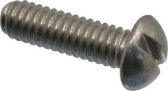 Value Collection - #12-24 UNC, 3/4" Length Under Head Slotted Drive Machine Screw - Round Head, Grade 18-8 Stainless Steel, Uncoated, Without Washer - Americas Industrial Supply