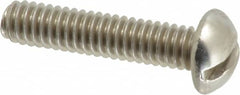 Value Collection - #12-24 UNC, 1" Length Under Head Slotted Drive Machine Screw - Round Head, Grade 18-8 Stainless Steel, Uncoated, Without Washer - Americas Industrial Supply