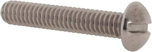 Value Collection - #12-24 UNC, 1-1/4" Length Under Head Slotted Drive Machine Screw - Round Head, Grade 18-8 Stainless Steel, Uncoated, Without Washer - Americas Industrial Supply