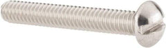 Value Collection - #12-24 UNC, 1-1/2" Length Under Head Slotted Drive Machine Screw - Round Head, Grade 18-8 Stainless Steel, Uncoated, Without Washer - Americas Industrial Supply