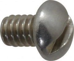 Value Collection - 1/4-20 UNC, 3/8" Length Under Head Slotted Drive Machine Screw - Round Head, Grade 18-8 Stainless Steel, Uncoated, Without Washer - Americas Industrial Supply
