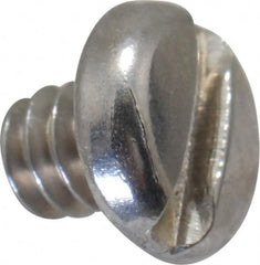 Value Collection - #4-40 UNC, 1/8" Length Under Head Slotted Drive Machine Screw - Pan Head, Grade 18-8 Stainless Steel, Uncoated, Without Washer - Americas Industrial Supply