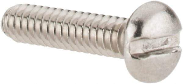 Value Collection - #4-40 UNC, 1/2" Length Under Head Slotted Drive Machine Screw - Pan Head, Grade 18-8 Stainless Steel, Uncoated, Without Washer - Americas Industrial Supply