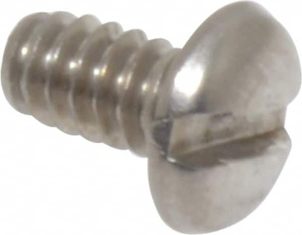 Value Collection - #6-32 UNC, 1/4" Length Under Head Slotted Drive Machine Screw - Pan Head, Grade 18-8 Stainless Steel, Uncoated, Without Washer - Americas Industrial Supply