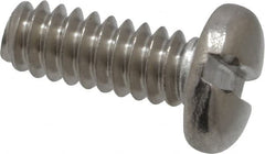 Value Collection - #6-32 UNC, 3/8" Length Under Head Slotted Drive Machine Screw - Pan Head, Grade 18-8 Stainless Steel, Uncoated, Without Washer - Americas Industrial Supply
