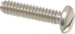 Value Collection - #6-32 UNC, 5/8" Length Under Head Slotted Drive Machine Screw - Pan Head, Grade 18-8 Stainless Steel, Uncoated, Without Washer - Americas Industrial Supply