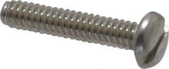 Value Collection - #6-32 UNC, 3/4" Length Under Head Slotted Drive Machine Screw - Pan Head, Grade 18-8 Stainless Steel, Uncoated, Without Washer - Americas Industrial Supply