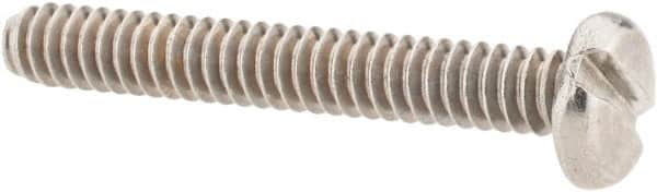 Value Collection - #6-32 UNC, 1" Length Under Head Slotted Drive Machine Screw - Pan Head, Grade 18-8 Stainless Steel, Uncoated, Without Washer - Americas Industrial Supply