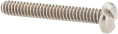 Value Collection - #6-32 UNC, 1" Length Under Head Slotted Drive Machine Screw - Pan Head, Grade 18-8 Stainless Steel, Uncoated, Without Washer - Americas Industrial Supply