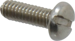 Value Collection - #8-32 UNC, 1/2" Length Under Head Slotted Drive Machine Screw - Pan Head, Grade 18-8 Stainless Steel, Uncoated, Without Washer - Americas Industrial Supply