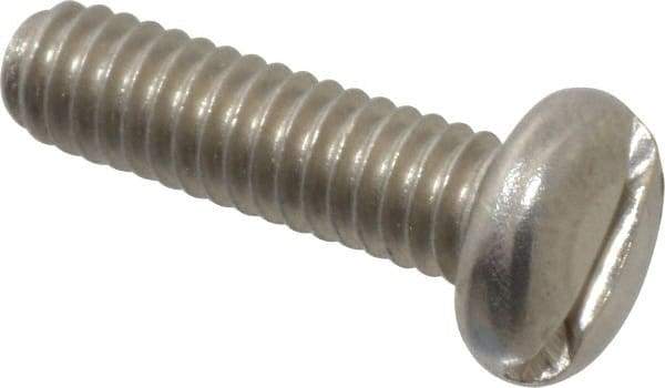 Value Collection - #8-32 UNC, 5/8" Length Under Head Slotted Drive Machine Screw - Pan Head, Grade 18-8 Stainless Steel, Uncoated, Without Washer - Americas Industrial Supply