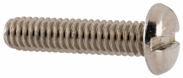 Value Collection - #8-32 UNC, 3/4" Length Under Head Slotted Drive Machine Screw - Pan Head, Grade 18-8 Stainless Steel, Uncoated, Without Washer - Americas Industrial Supply