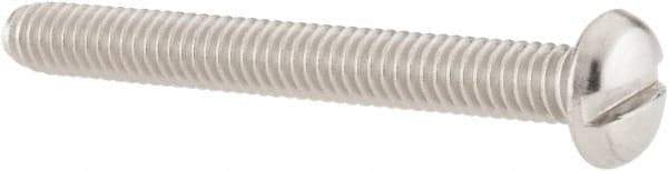 Value Collection - #8-32 UNC, 1-1/2" Length Under Head Slotted Drive Machine Screw - Pan Head, Grade 18-8 Stainless Steel, Uncoated, Without Washer - Americas Industrial Supply