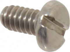 Value Collection - #10-24 UNC, 3/8" Length Under Head Slotted Drive Machine Screw - Pan Head, Grade 18-8 Stainless Steel, Uncoated, Without Washer - Americas Industrial Supply