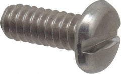 Value Collection - #10-24 UNC, 1/2" Length Under Head Slotted Drive Machine Screw - Pan Head, Grade 18-8 Stainless Steel, Uncoated, Without Washer - Americas Industrial Supply
