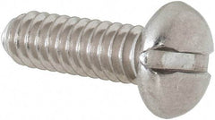 Value Collection - #10-24 UNC, 5/8" Length Under Head Slotted Drive Machine Screw - Pan Head, Grade 18-8 Stainless Steel, Uncoated, Without Washer - Americas Industrial Supply