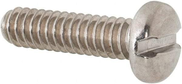 Value Collection - #10-24 UNC, 3/4" Length Under Head Slotted Drive Machine Screw - Pan Head, Grade 18-8 Stainless Steel, Uncoated, Without Washer - Americas Industrial Supply