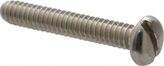 Value Collection - #10-24 UNC, 1-1/4" Length Under Head Slotted Drive Machine Screw - Pan Head, Grade 18-8 Stainless Steel, Uncoated, Without Washer - Americas Industrial Supply