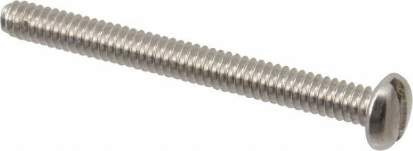 Value Collection - #10-24 UNC, 2" Length Under Head Slotted Drive Machine Screw - Pan Head, Grade 18-8 Stainless Steel, Uncoated, Without Washer - Americas Industrial Supply