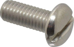Value Collection - #10-32 UNF, 1/2" Length Under Head Slotted Drive Machine Screw - Pan Head, Grade 18-8 Stainless Steel, Uncoated, Without Washer - Americas Industrial Supply