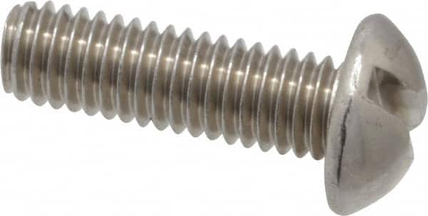 Value Collection - #10-32 UNF, 5/8" Length Under Head Slotted Drive Machine Screw - Pan Head, Grade 18-8 Stainless Steel, Uncoated, Without Washer - Americas Industrial Supply