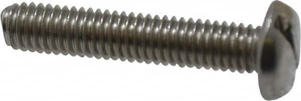 Value Collection - #10-32 UNF, 1" Length Under Head Slotted Drive Machine Screw - Pan Head, Grade 18-8 Stainless Steel, Uncoated, Without Washer - Americas Industrial Supply