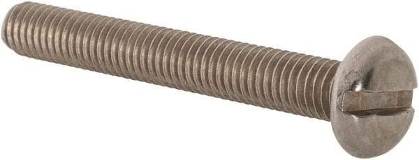 Value Collection - #10-32 UNF, 1-1/2" Length Under Head Slotted Drive Machine Screw - Pan Head, Grade 18-8 Stainless Steel, Uncoated, Without Washer - Americas Industrial Supply