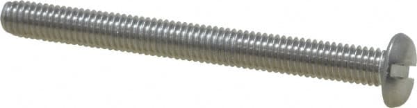 Value Collection - #10-32 UNF, 2" Length Under Head Slotted Drive Machine Screw - Pan Head, Grade 18-8 Stainless Steel, Uncoated, Without Washer - Americas Industrial Supply