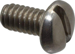Value Collection - 1/4-20 UNC, 1/2" Length Under Head Slotted Drive Machine Screw - Pan Head, Grade 18-8 Stainless Steel, Uncoated, Without Washer - Americas Industrial Supply