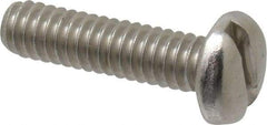 Value Collection - 1/4-20 UNC, 1" Length Under Head Slotted Drive Machine Screw - Pan Head, Grade 18-8 Stainless Steel, Uncoated, Without Washer - Americas Industrial Supply