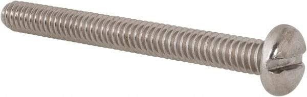 Value Collection - 1/4-20 UNC, 2-1/2" Length Under Head Slotted Drive Machine Screw - Pan Head, Grade 18-8 Stainless Steel, Uncoated, Without Washer - Americas Industrial Supply
