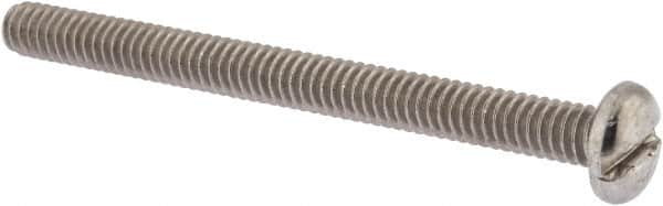 Value Collection - 1/4-20 UNC, 3" Length Under Head Slotted Drive Machine Screw - Pan Head, Grade 18-8 Stainless Steel, Uncoated, Without Washer - Americas Industrial Supply