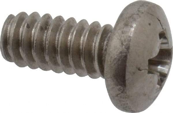 Value Collection - #4-40 UNC, 1/4" Length Under Head Phillips Drive Machine Screw - Pan Head, Grade 18-8 Stainless Steel, Uncoated, Without Washer - Americas Industrial Supply