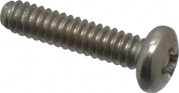 Value Collection - #4-40 UNC, 1/2" Length Under Head Phillips Drive Machine Screw - Pan Head, Grade 18-8 Stainless Steel, Uncoated, Without Washer - Americas Industrial Supply