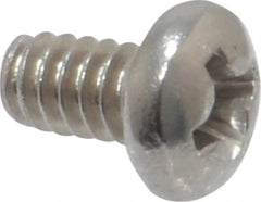 Value Collection - #6-32 UNC, 1/4" Length Under Head Phillips Drive Machine Screw - Pan Head, Grade 18-8 Stainless Steel, Uncoated, Without Washer - Americas Industrial Supply