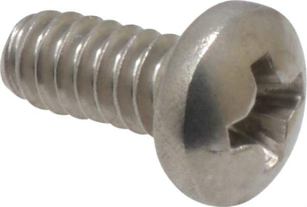 Value Collection - #6-32 UNC, 5/16" Length Under Head Phillips Drive Machine Screw - Pan Head, Grade 18-8 Stainless Steel, Uncoated, Without Washer - Americas Industrial Supply