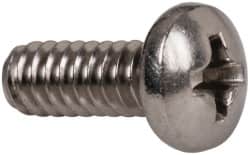 Value Collection - #6-32 UNC, 3/8" Length Under Head Phillips Drive Machine Screw - Pan Head, Grade 18-8 Stainless Steel, Uncoated, Without Washer - Americas Industrial Supply