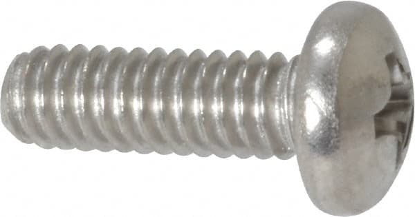 Value Collection - #8-32 UNC, 1/2" Length Under Head Phillips Drive Machine Screw - Pan Head, Grade 18-8 Stainless Steel, Uncoated, Without Washer - Americas Industrial Supply