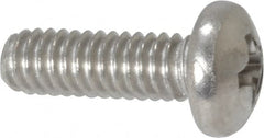 Value Collection - #8-32 UNC, 1/2" Length Under Head Phillips Drive Machine Screw - Pan Head, Grade 18-8 Stainless Steel, Uncoated, Without Washer - Americas Industrial Supply