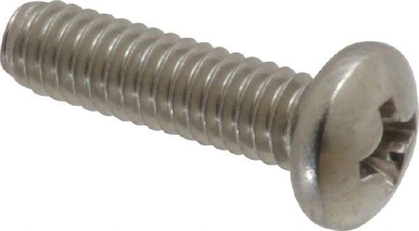 Value Collection - #8-32 UNC, 5/8" Length Under Head Phillips Drive Machine Screw - Pan Head, Grade 18-8 Stainless Steel, Uncoated, Without Washer - Americas Industrial Supply
